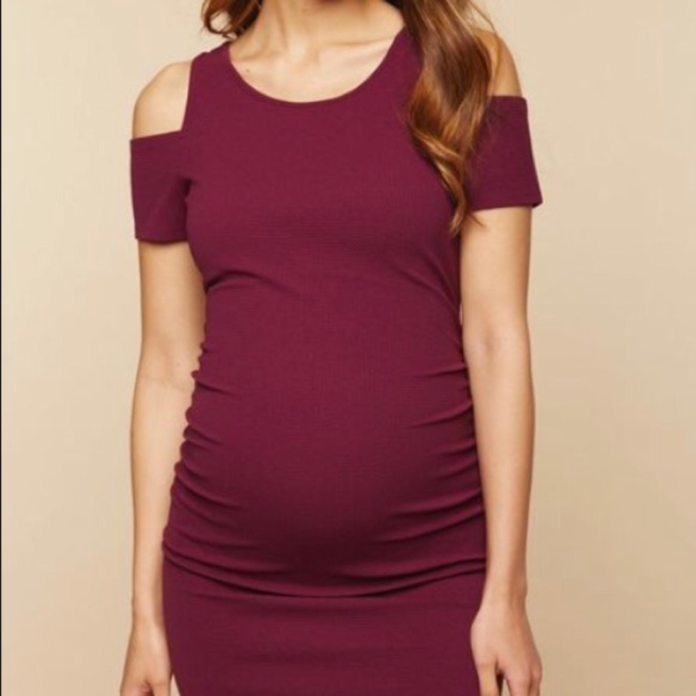 NWT- Motherhood Maternity Burgundy Dress